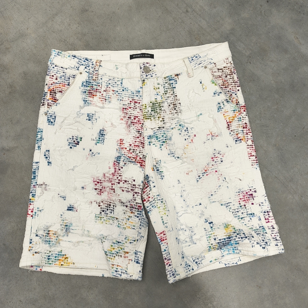 EMBELLISH Osaka Boro Denim Shorts